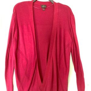 Worthington Red/ Wine Knit Cardigan Jacket Sweater
